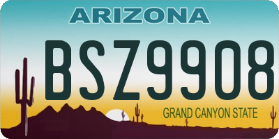 AZ license plate BSZ9908