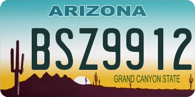 AZ license plate BSZ9912