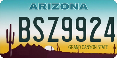 AZ license plate BSZ9924