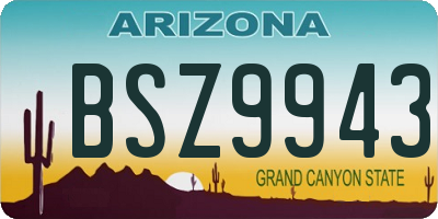 AZ license plate BSZ9943