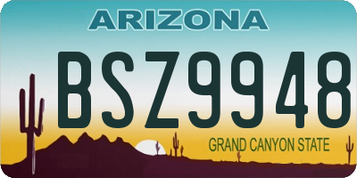 AZ license plate BSZ9948