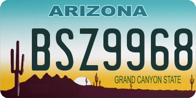 AZ license plate BSZ9968