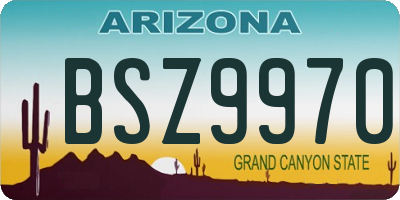 AZ license plate BSZ9970