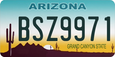 AZ license plate BSZ9971