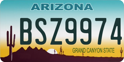 AZ license plate BSZ9974