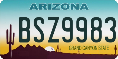 AZ license plate BSZ9983