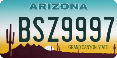 AZ license plate BSZ9997