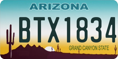 AZ license plate BTX1834