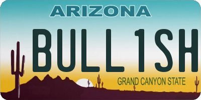 AZ license plate BULL1SH