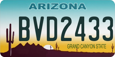 AZ license plate BVD2433