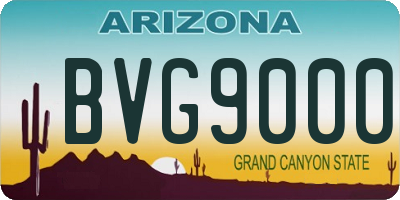 AZ license plate BVG9000