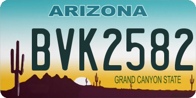 AZ license plate BVK2582