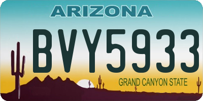 AZ license plate BVY5933