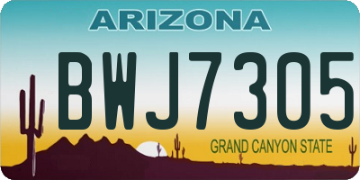 AZ license plate BWJ7305