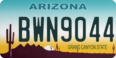 AZ license plate BWN9044