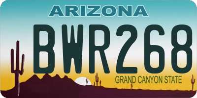 AZ license plate BWR268