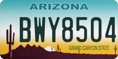 AZ license plate BWY8504