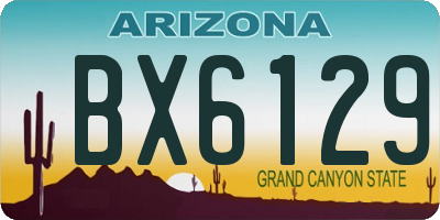 AZ license plate BX6129