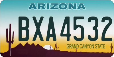 AZ license plate BXA4532