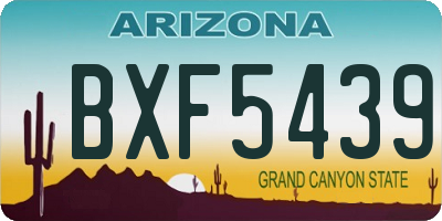 AZ license plate BXF5439