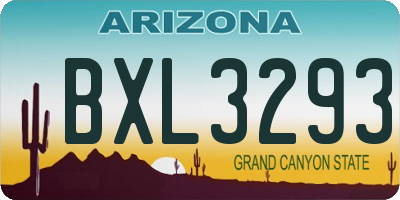 AZ license plate BXL3293