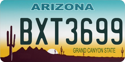 AZ license plate BXT3699