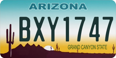 AZ license plate BXY1747