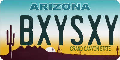 AZ license plate BXYSXY