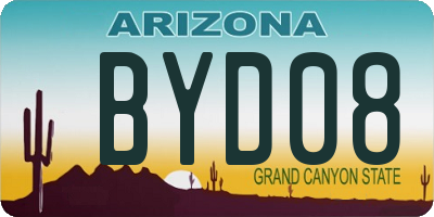 AZ license plate BYD08