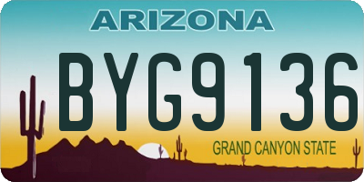 AZ license plate BYG9136