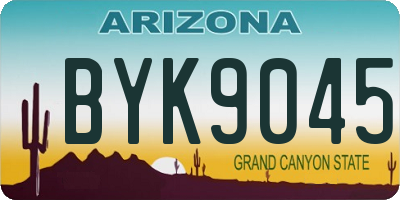 AZ license plate BYK9045