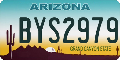 AZ license plate BYS2979