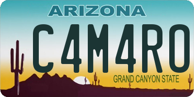 AZ license plate C4M4RO