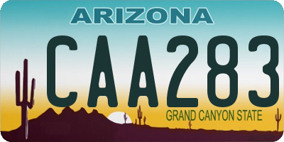 AZ license plate CAA283