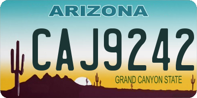 AZ license plate CAJ9242