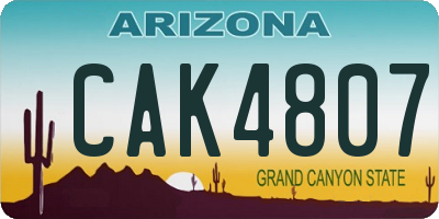 AZ license plate CAK4807