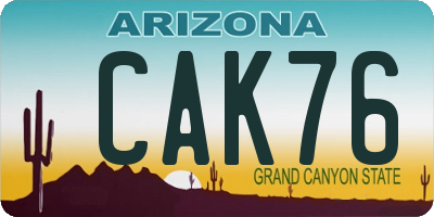 AZ license plate CAK76