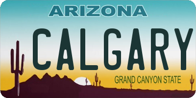 AZ license plate CALGARY