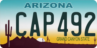 AZ license plate CAP492