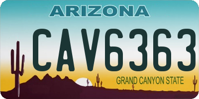 AZ license plate CAV6363