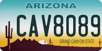 AZ license plate CAV8089