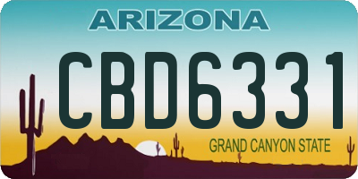 AZ license plate CBD6331