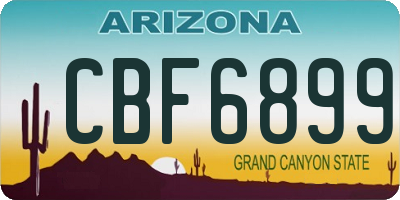 AZ license plate CBF6899