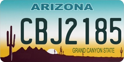 AZ license plate CBJ2185