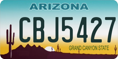 AZ license plate CBJ5427