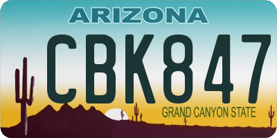 AZ license plate CBK847