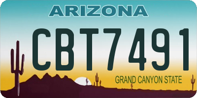 AZ license plate CBT7491