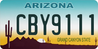 AZ license plate CBY9111