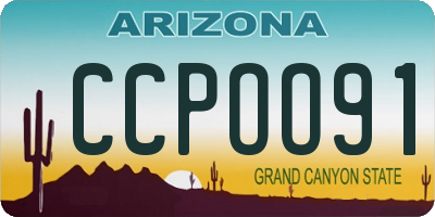 AZ license plate CCPOO91