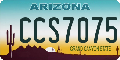 AZ license plate CCS7075